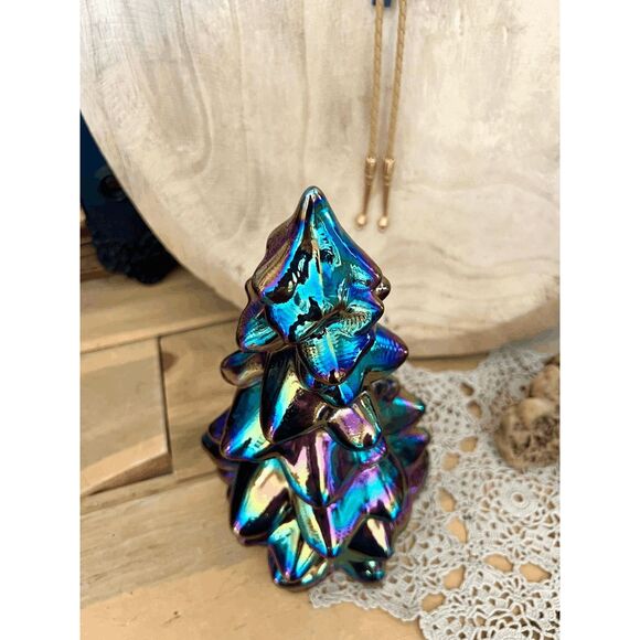 Vintage Mosser Glass Amethyst Carnival Christmas Tree – 8 Inch - Picture 2 of 5